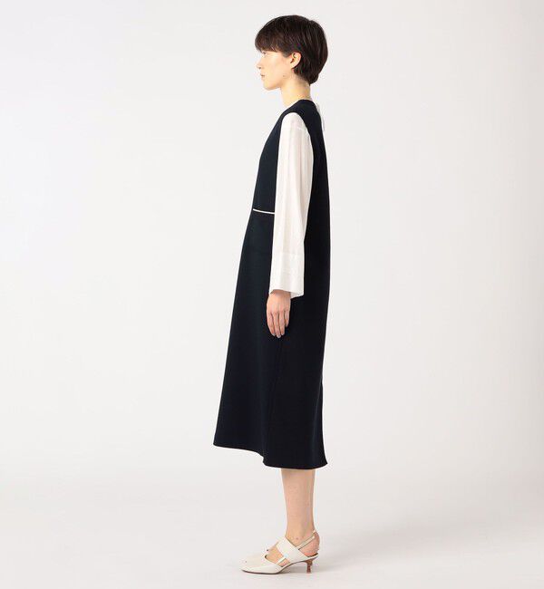 Ballsey「ニットコンビダブルクロス パッチポケットワンピース」|ワンピース|