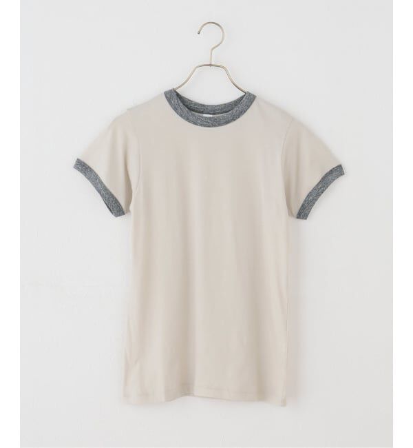IENA LA BOUCLE「fifi collection フィフィコレクション Trim sheer SS TEE mix gray  25-04」|Tシャツ・カットソー|