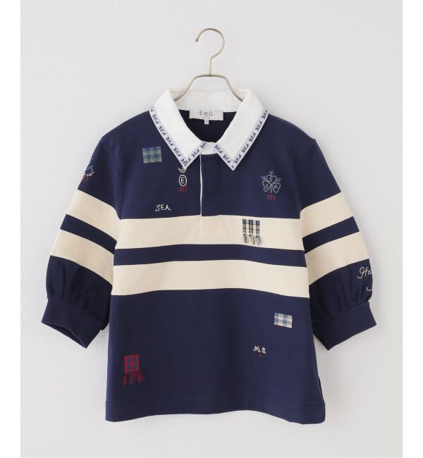 U by SPICK&SPAN「Sea New York/シー ニューヨーク CLAIRA EMB RUGBY SHIRT」|Tシャツ・カットソー|ネイビー