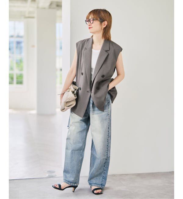 Spick and Span「《セットアップ可》ツイルストレッチダブルボタン ベスト」|ベスト・ジレ|