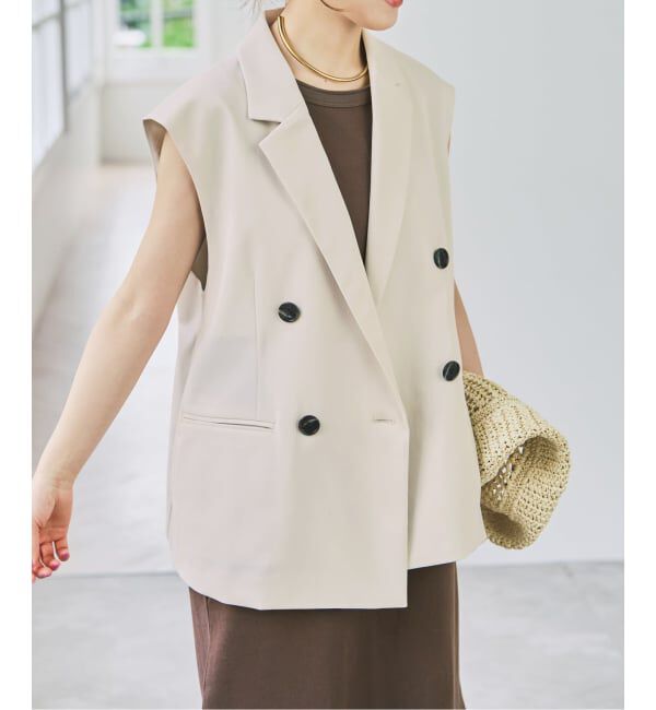 Spick and Span「《セットアップ可》ツイルストレッチダブルボタン ベスト」|ベスト・ジレ|