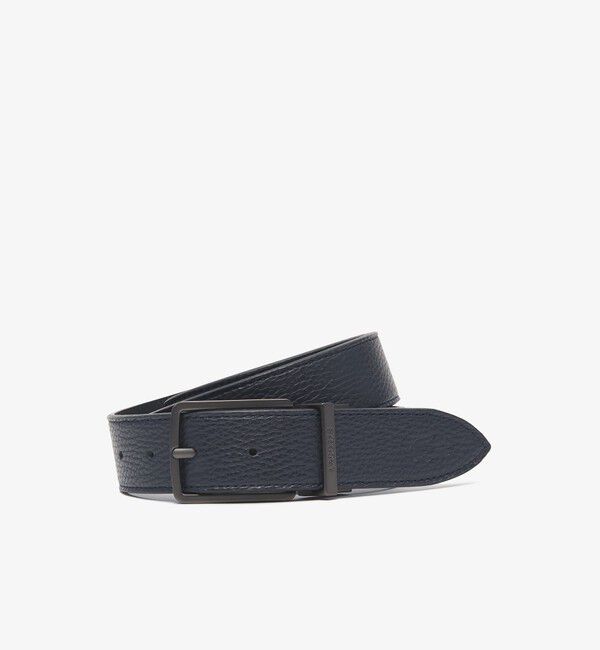 LACOSTE「リバーシブルガンメタバックルレザーベルト」|ベルト|ネイビー