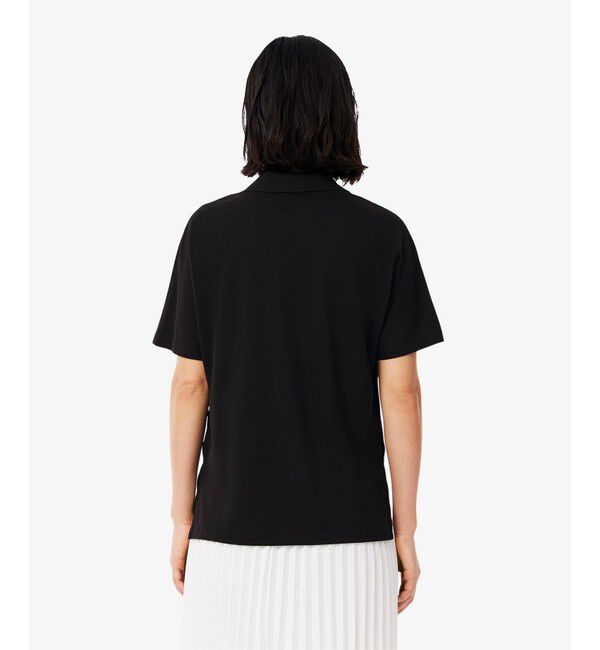 LACOSTE「サイドスリット スキッパーネック ドレープポロシャツ」|ポロシャツ|
