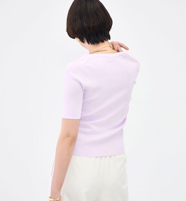 NOLLEY'S sophi「《アンサンブル対応》《手洗い可能》マルチファンクション5分袖プルオーバー」|ニット・セーター|