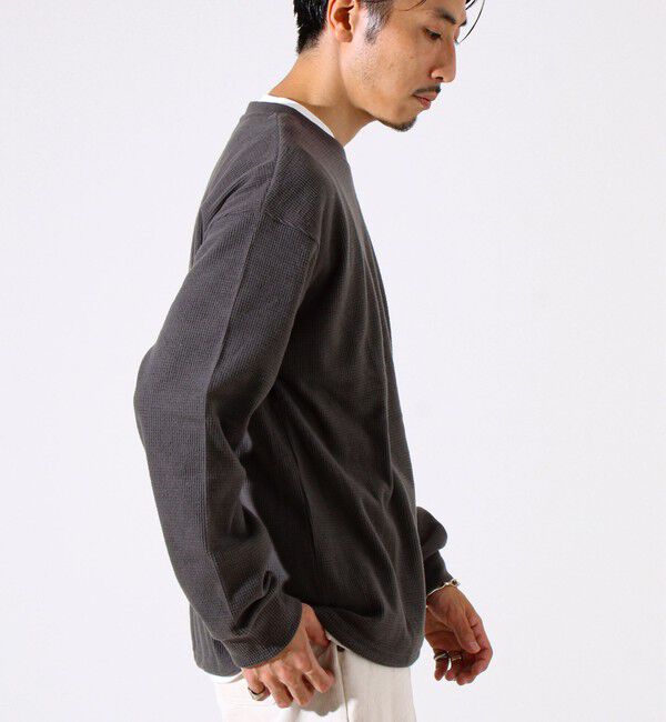 GLOSTER「【レイヤードに最適】起毛ワッフル 裾ドロストロンT」|Tシャツ・カットソー|