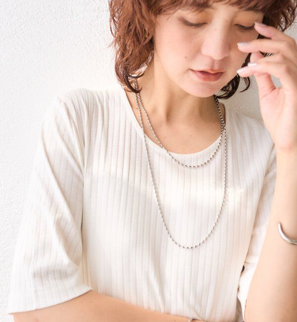  「【R.good】【アレンジ自在/ステンレス】オーバルボールロングネックレス」|リング|
