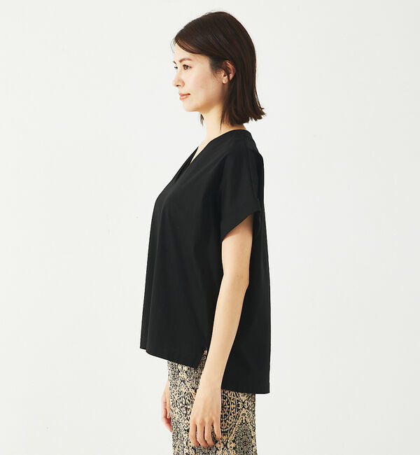 abahouse mavie「シルケットダブルVネックフレンチプルオーバー」|Tシャツ・カットソー|