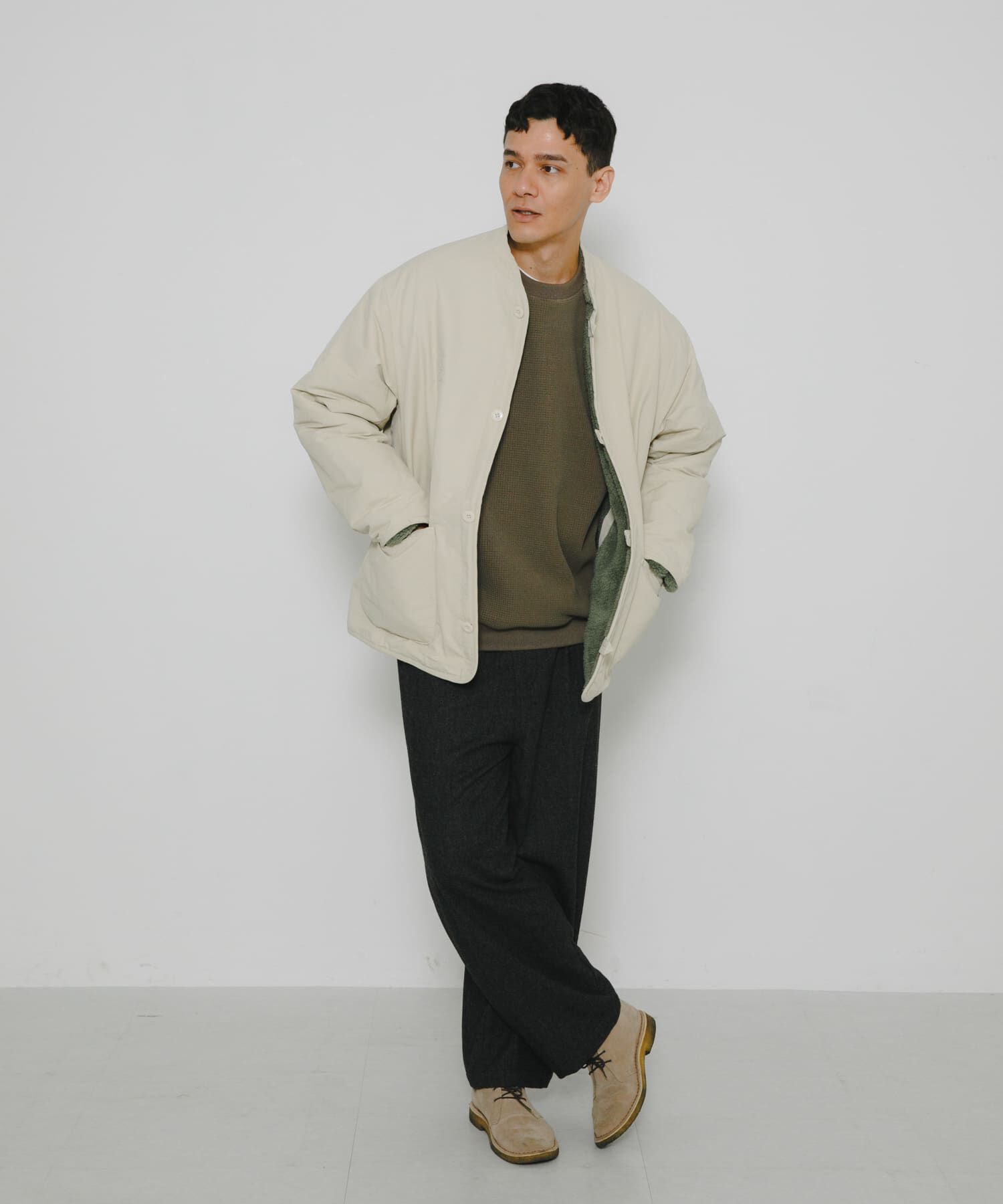 Sonny Label 「『別注』ARMY TWILL&times;Sonny Label　Reversible Jacket」|ノーカラーコート|