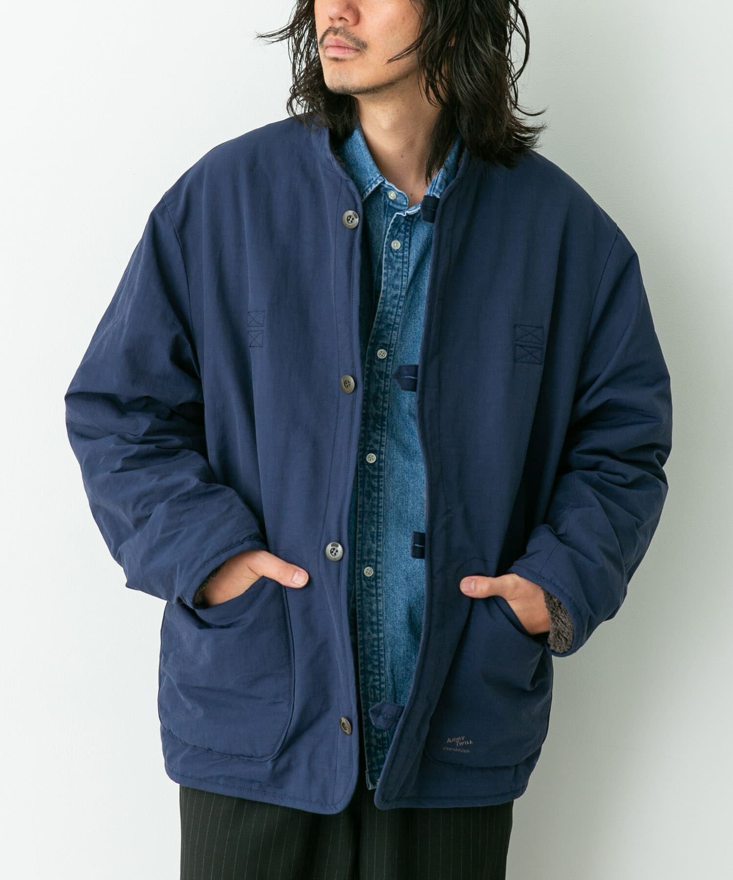 Sonny Label 「『別注』ARMY TWILL&times;Sonny Label　Reversible Jacket」|ノーカラーコート|