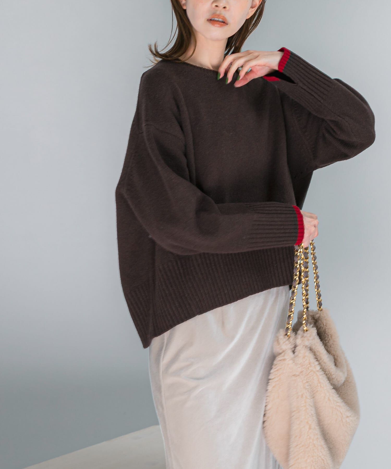 URBAN RESEARCH ROSSO「『WEB/一部店舗限定』エクストラファインシームデザインニット」|ニット・セーター|ブラウン