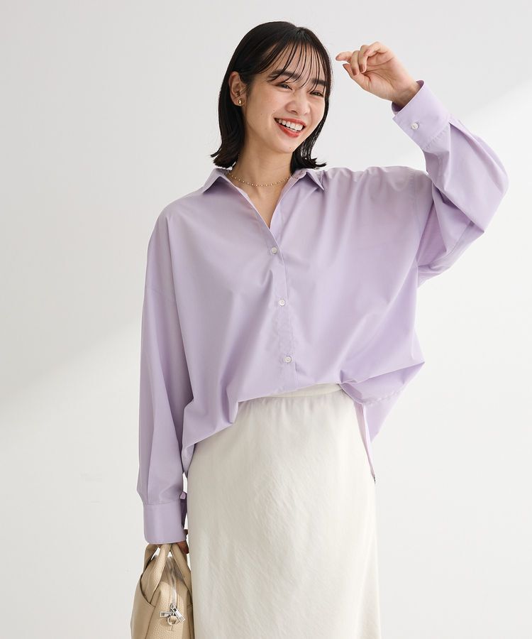 Green Parks「イージーケア抜け衿シャツ」|シャツ・ブラウス|Purple