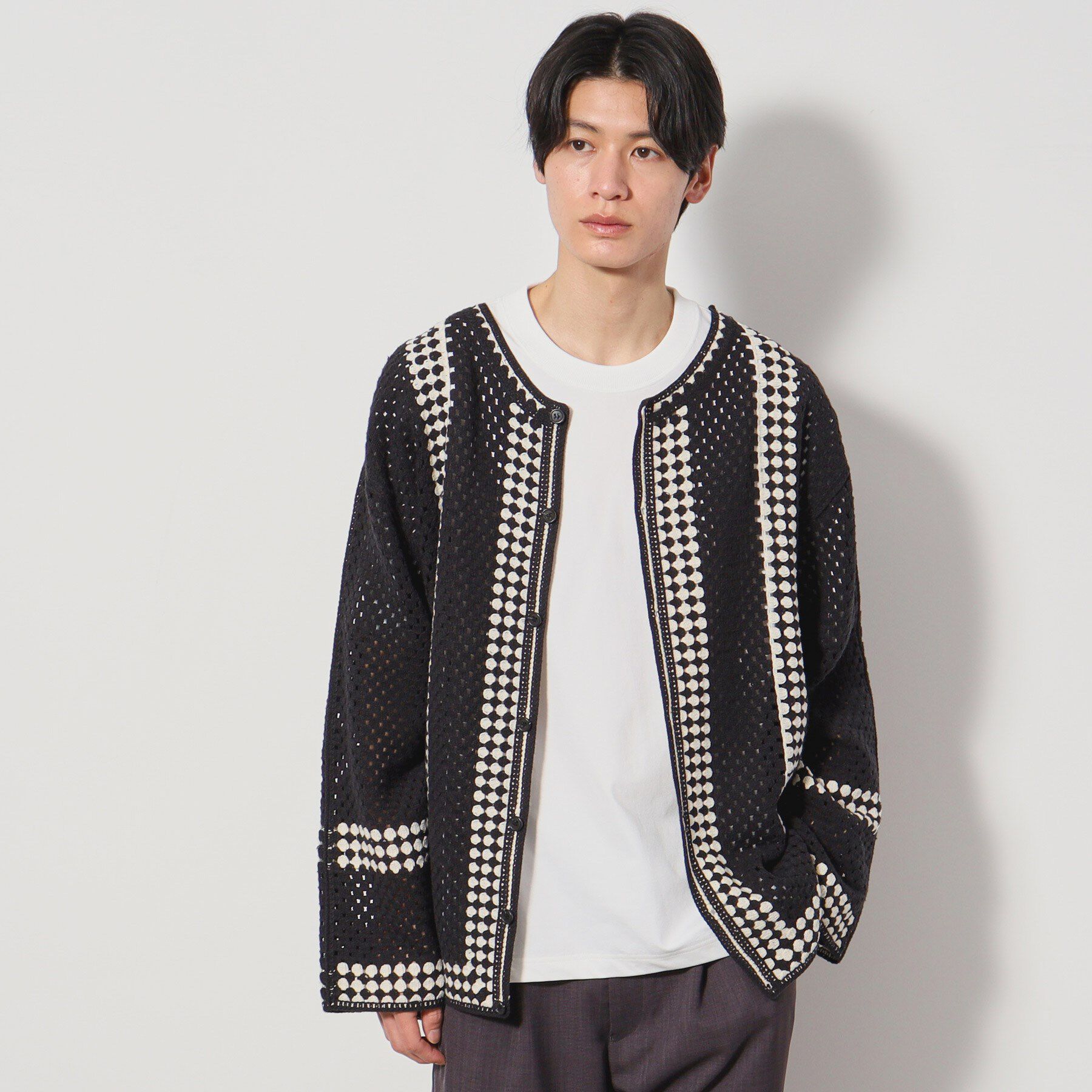 THE SHOP TK「クロシェ編み風 ニットカーディガン」|カーディガン|