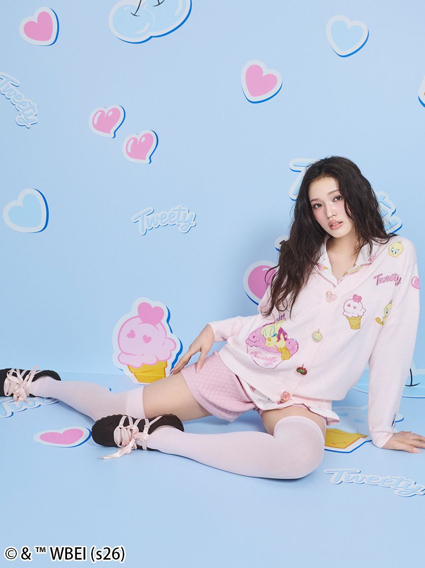 SNIDEL HOME「【Tweety】ワッフルコーンニットショートパンツ」|ルームウェア|