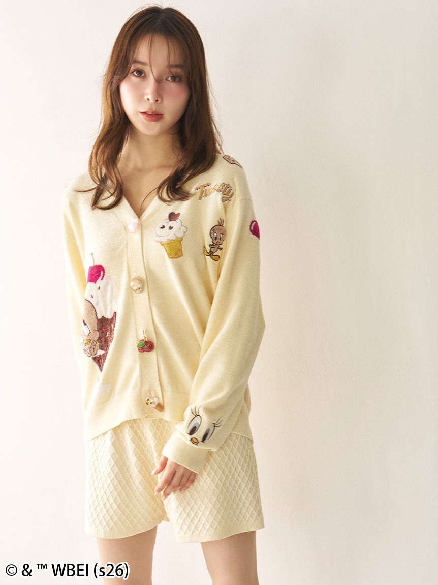 SNIDEL HOME「【Tweety】モチーフニットカーディガン」|ルームウェア|