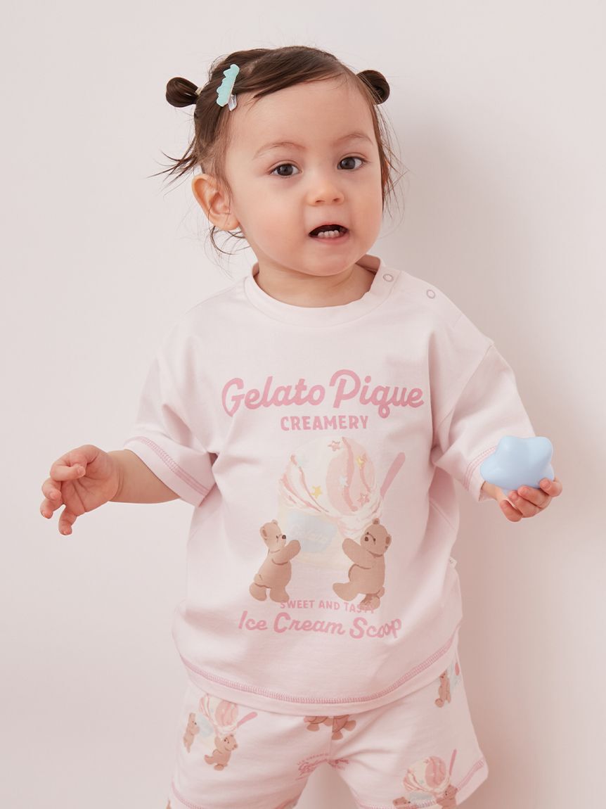 GELATO PIQUE KIDS & BABY「【BABY】【接触冷感】アイスクリームベアワンポイントTシャツ」|その他ベビーウェア|