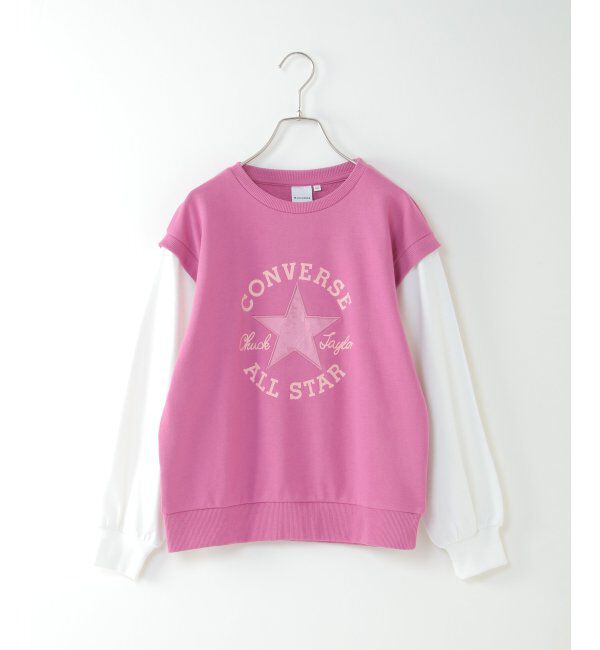 ikka kids「【キッズ】CONVERSE コンバース オールスター 袖レイヤートレーナー（130 ~160cm）」|Tシャツ・カットソー|シアンピンク