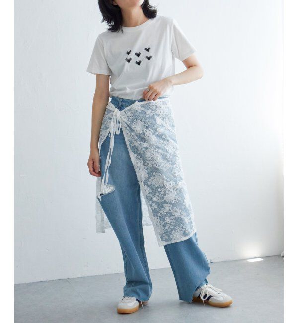 VENCE share style「オーガンジーハートTシャツ」|Tシャツ・カットソー|