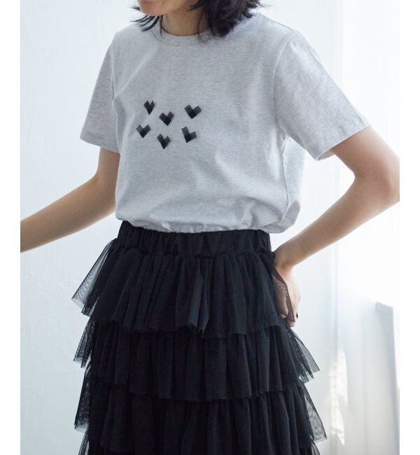 VENCE share style「オーガンジーハートTシャツ」|Tシャツ・カットソー|