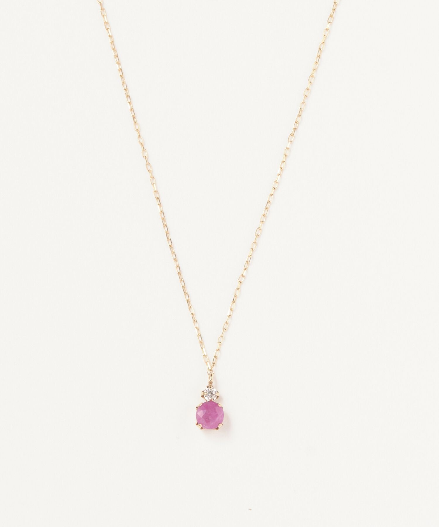 Phoebe「【K10】ジュエルラックネックレス　ルビー/BOX付き/全長:40cm」|ネックレス|