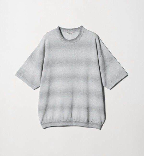 BEAUTY&YOUTH UNITED ARROWS「シアー オンブレ ボーダー クルーネック Tシャツ ウォッシャブル」|ニット・セーター|