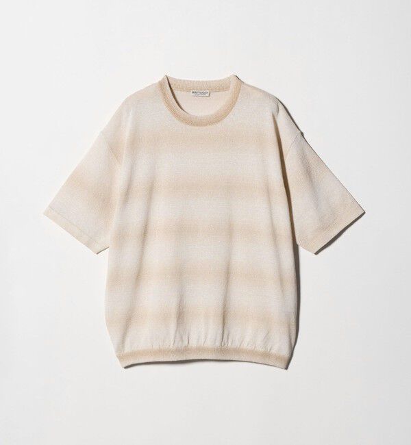 BEAUTY&YOUTH UNITED ARROWS「シアー オンブレ ボーダー クルーネック Tシャツ ウォッシャブル」|ニット・セーター|