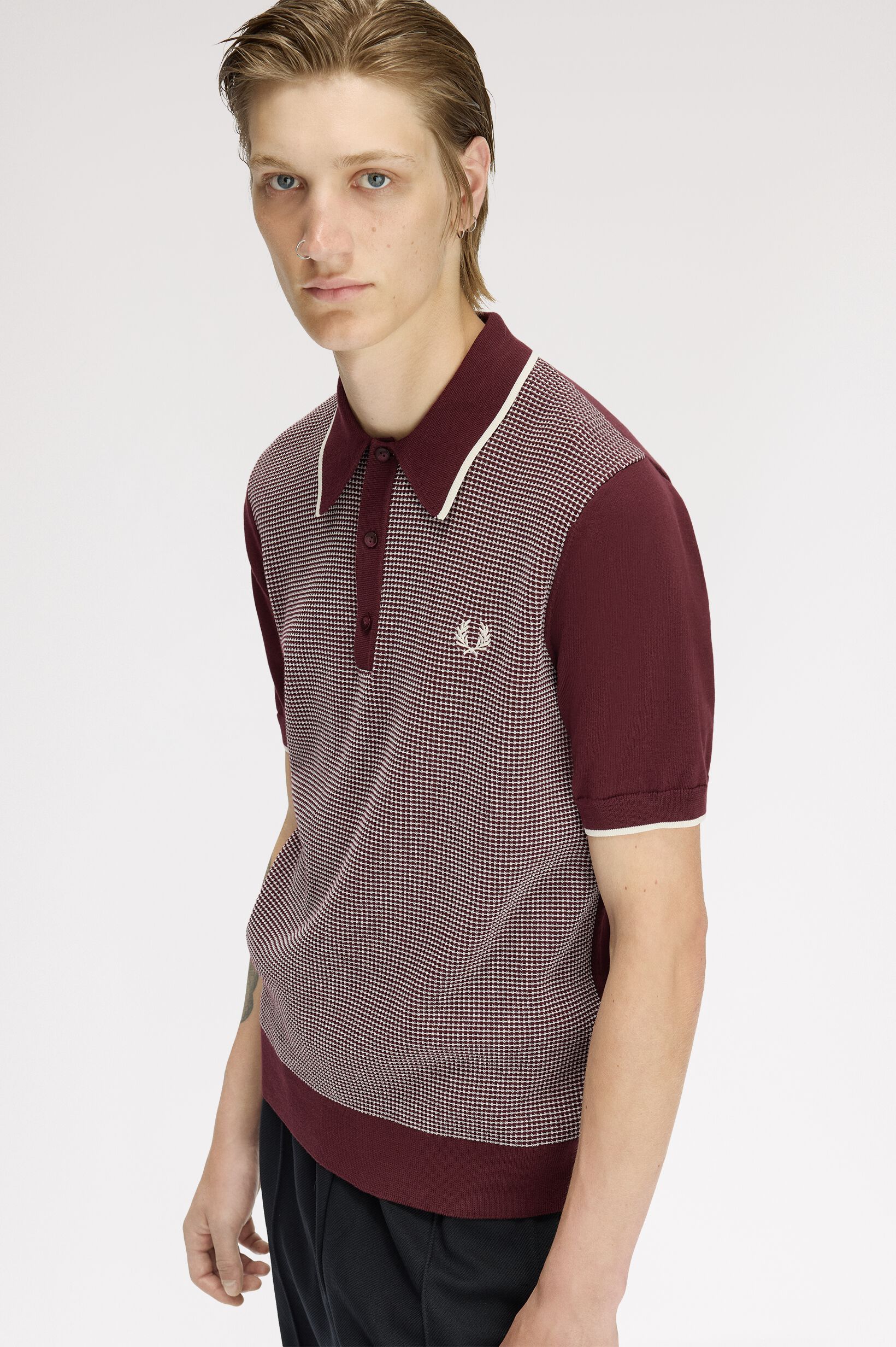 FRED PERRY 「Tonic Waffle Knitted Shirt トニックワッフルニットポロシャツ」|ポロシャツ|