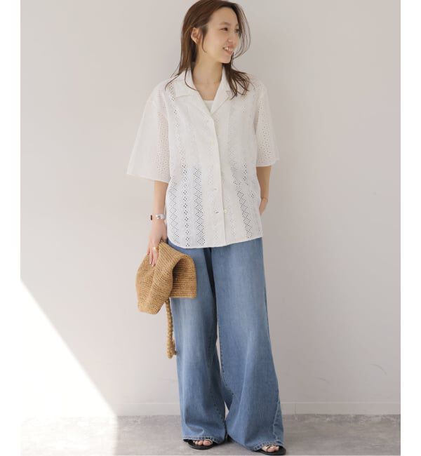 JOURNAL STANDARD relume「《一部WEB限定追加》コットンカットワーク刺繍開襟シャツ」|シャツ・ブラウス|