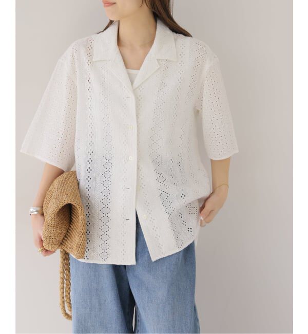 JOURNAL STANDARD relume「《一部WEB限定追加》コットンカットワーク刺繍開襟シャツ」|シャツ・ブラウス|