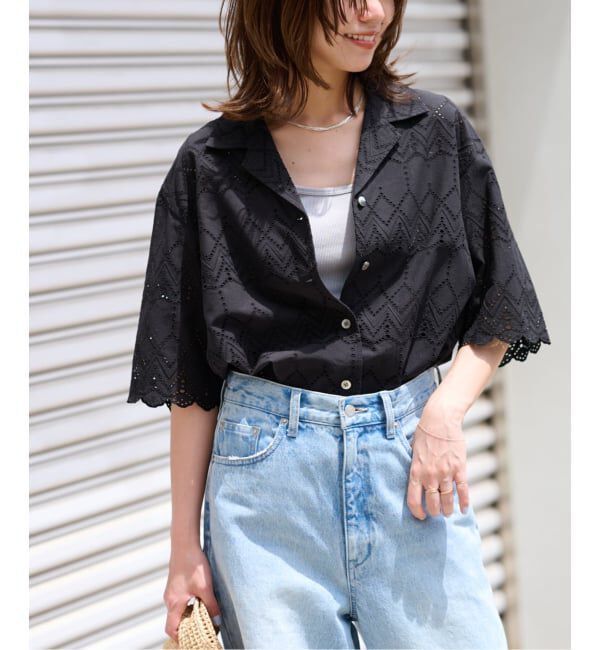 JOURNAL STANDARD relume「《一部WEB限定追加》コットンカットワーク刺繍開襟シャツ」|シャツ・ブラウス|