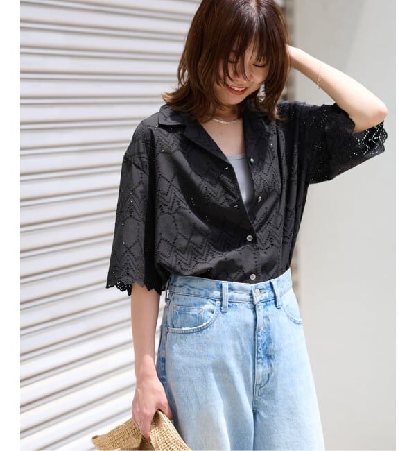 JOURNAL STANDARD relume「《一部WEB限定追加》コットンカットワーク刺繍開襟シャツ」|シャツ・ブラウス|