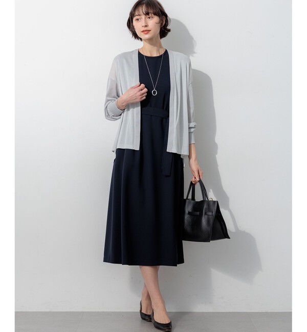 23区「ストレッチジョーゼット スリーブレス ワンピース」|ドレス|