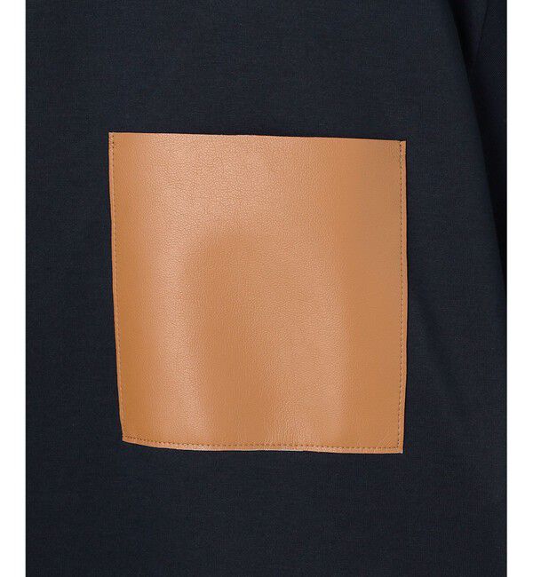 BEIGE,「【定番・再入荷】TORENIA / レザーポケットコットンクルーネックTシャツ」|Tシャツ・カットソー|
