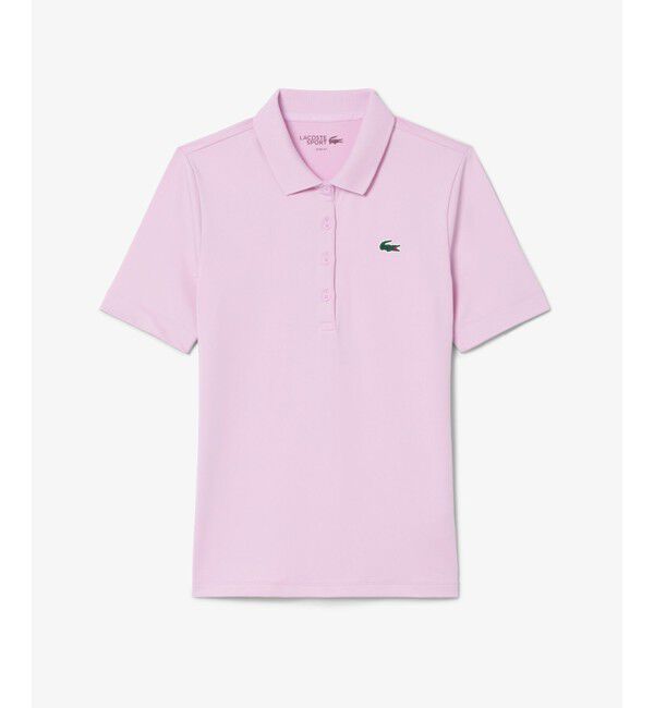 LACOSTE「UVカット スリムフィットUVプロテクトウルトラドライゴルフポロシャツ」|ポロシャツ|ピンク