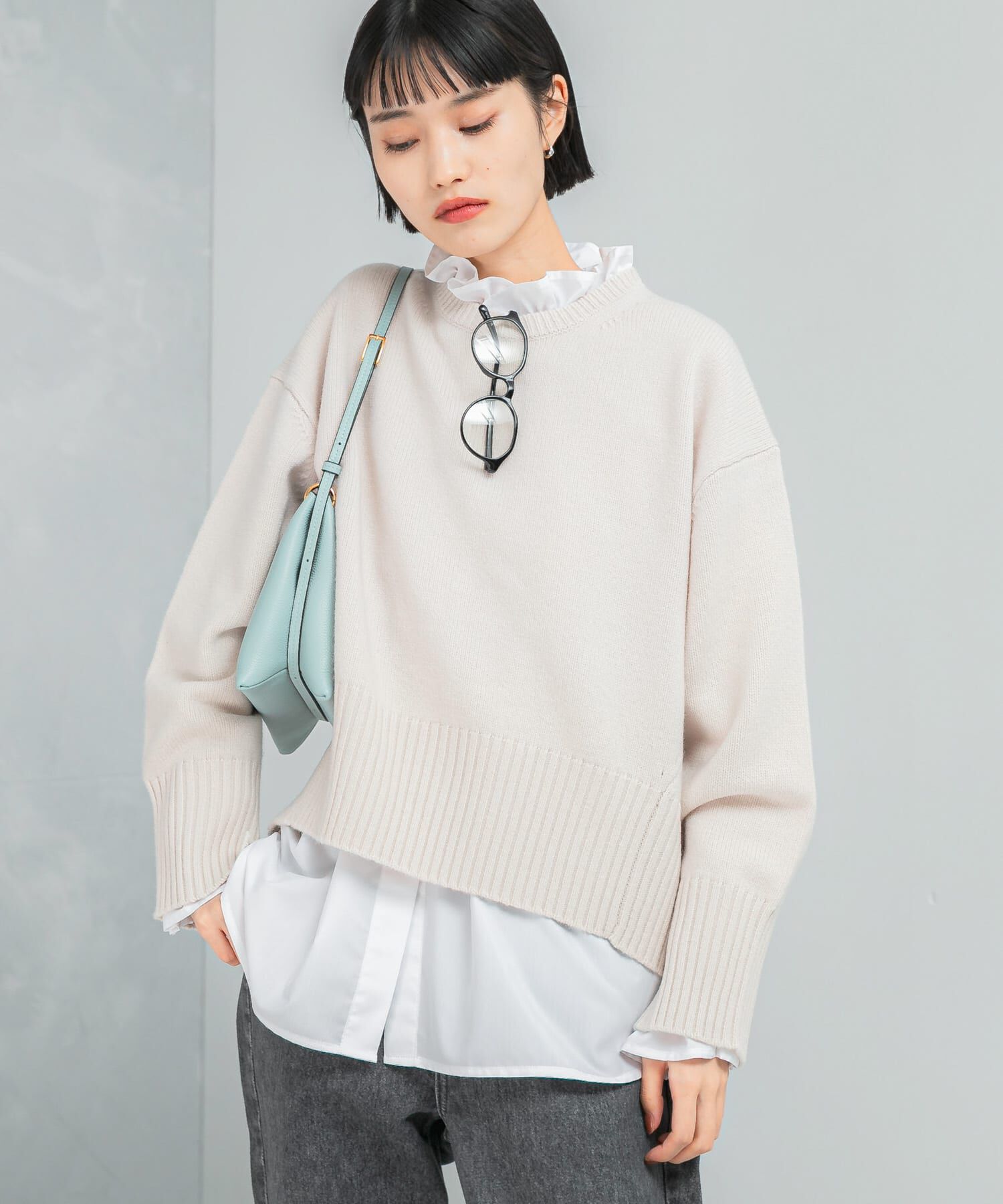 URBAN RESEARCH ROSSO「『WEB/一部店舗限定』エクストラファインシームデザインニット」|ニット・セーター|ホワイト系その他
