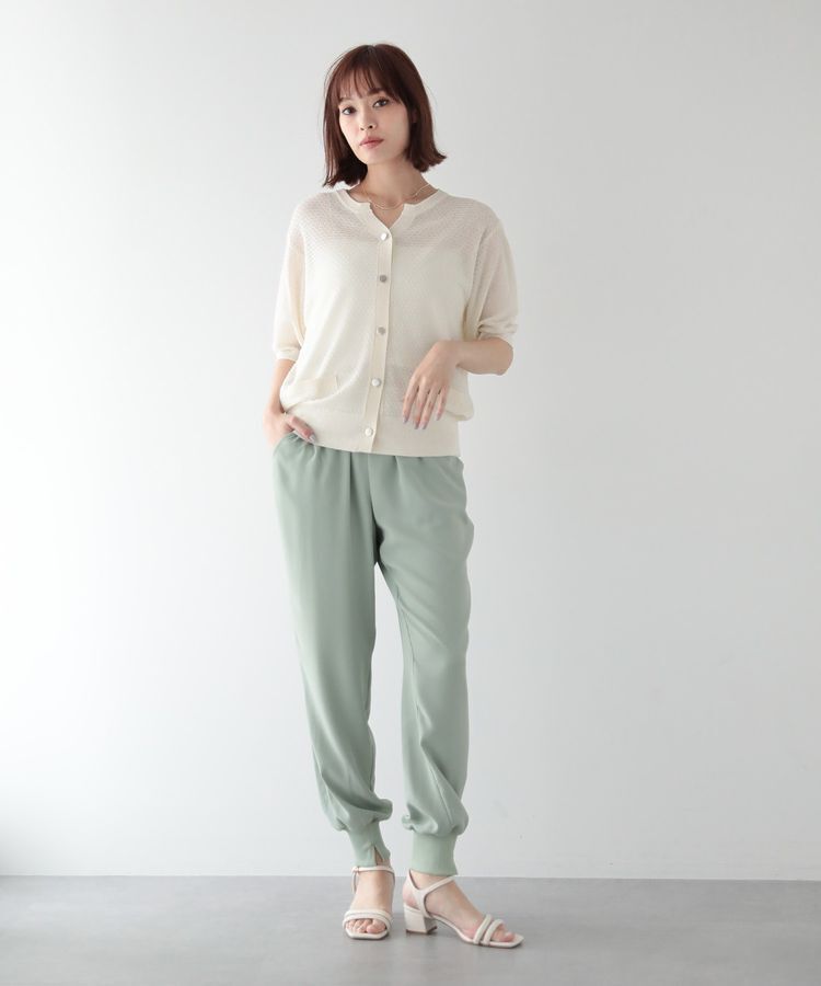 Green Parks「スキッパー半袖ニットカーディガン」|カーディガン|