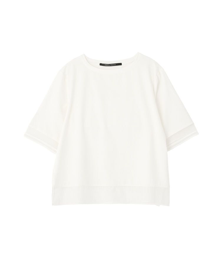 YECCA VECCA「シアーMIXプルオーバー」|Tシャツ・カットソー|