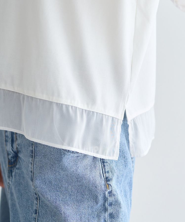 YECCA VECCA「シアーMIXプルオーバー」|Tシャツ・カットソー|