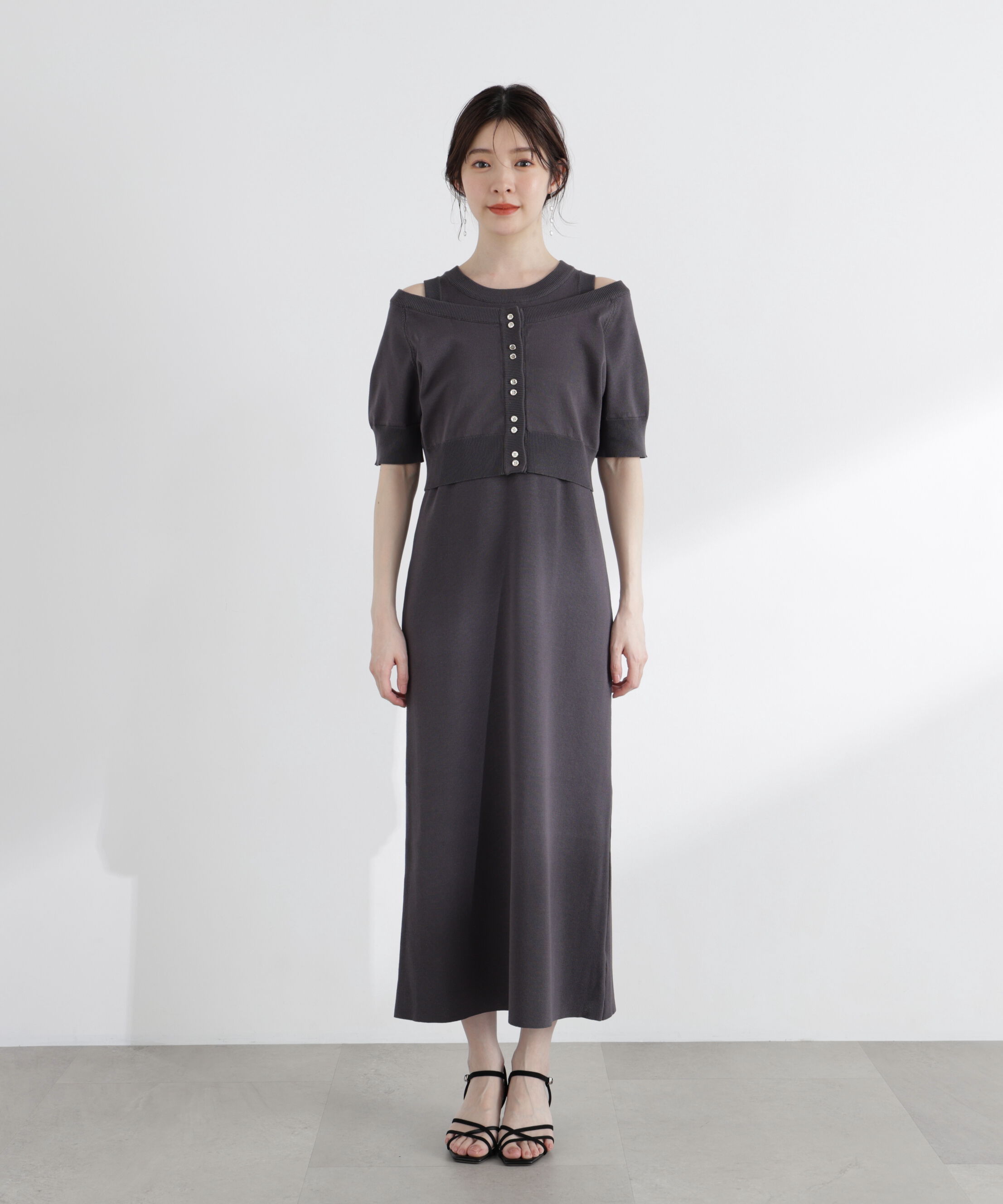 PROPORTION BODY DRESSING「〈a/mie〉ショートカーデレイヤードワンピース」|ワンピース|