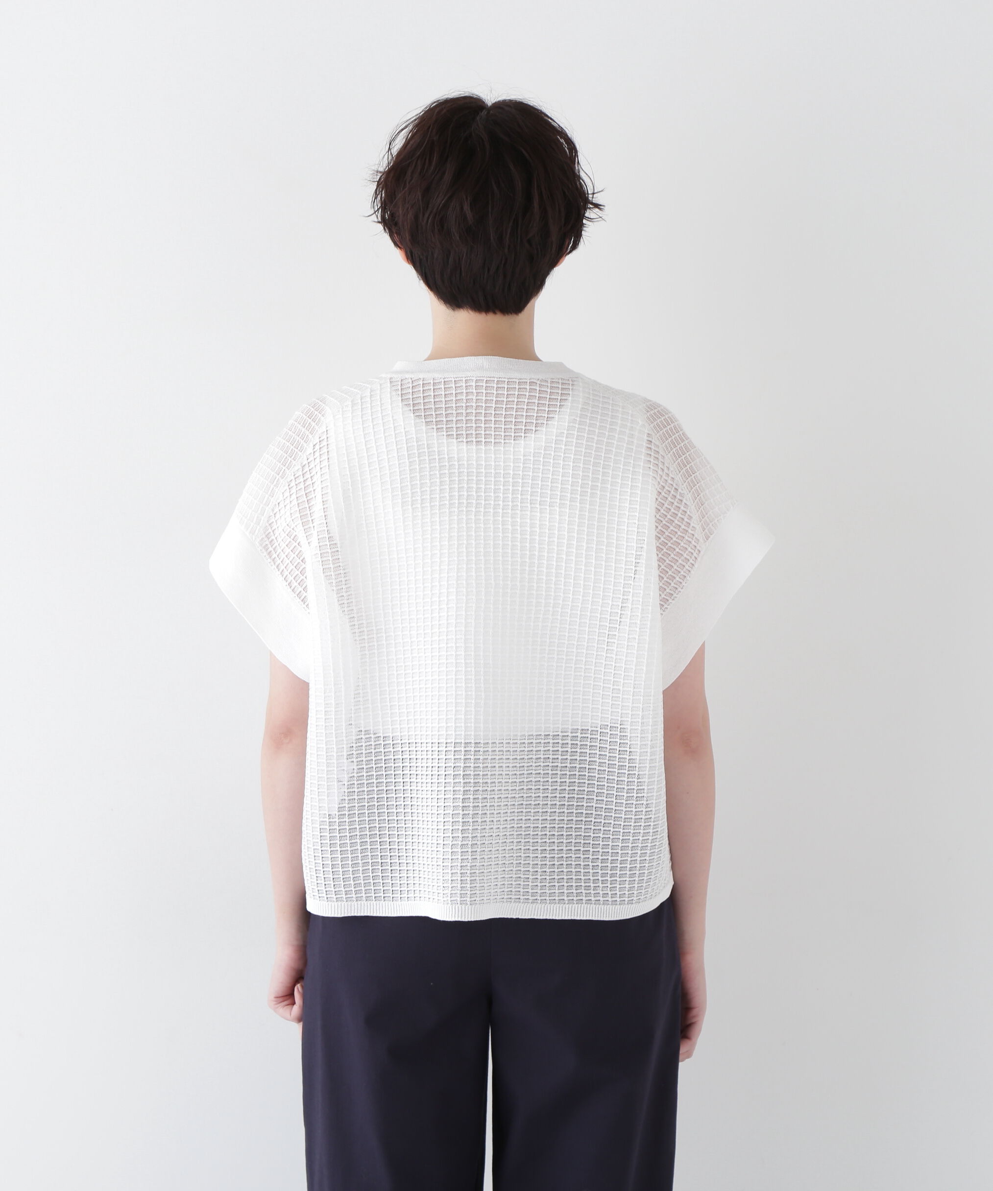  「◆【ウォッシャブル】【WEB・一部店舗限定】コットンポリエステルシアーチェックスキッパー」|ニット・セーター|