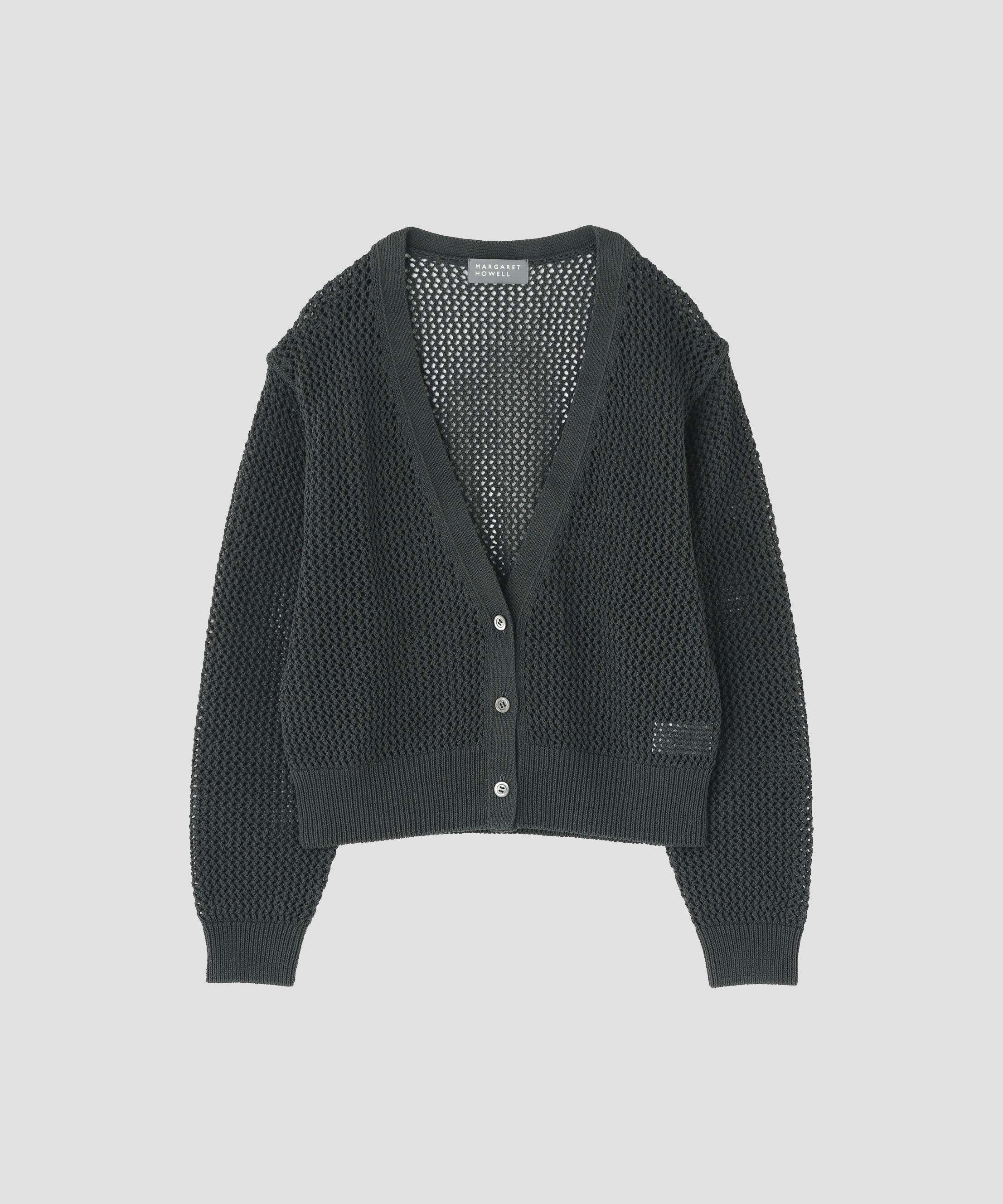  「PAPER COTTON MESH KNITWEAR」|カーディガン|