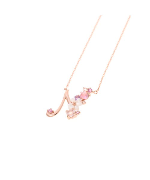 Samantha Tiara「K18 SPG フラワーレターズイニシャルネックレス 大 (N)」|ネックレス|