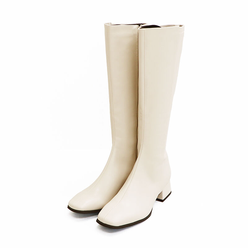 ORiental TRaffic「ベーシック ロングブーツ/31483 ヒール4ｃｍ 」|ロングブーツ|IVORY