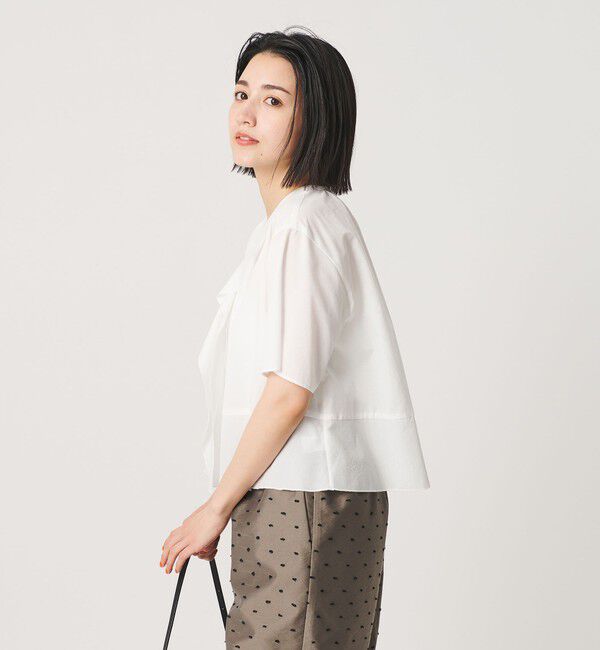 BEAUTY&YOUTH UNITED ARROWS「ソリッド&ストライプ ラッフル シャツブラウス ウォッシャブル」|シャツ・ブラウス|