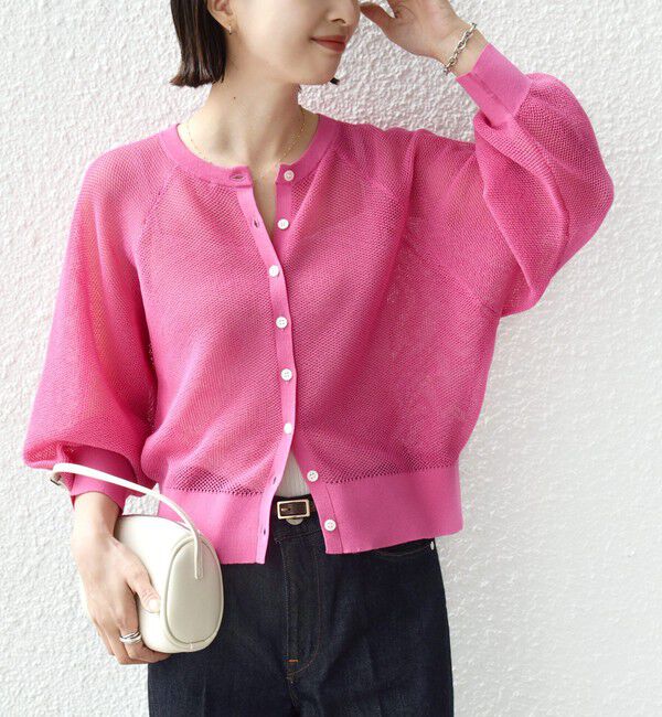 SHIPS for women「〈手洗い可能〉16G カーディガン」|カーディガン|ピンク系