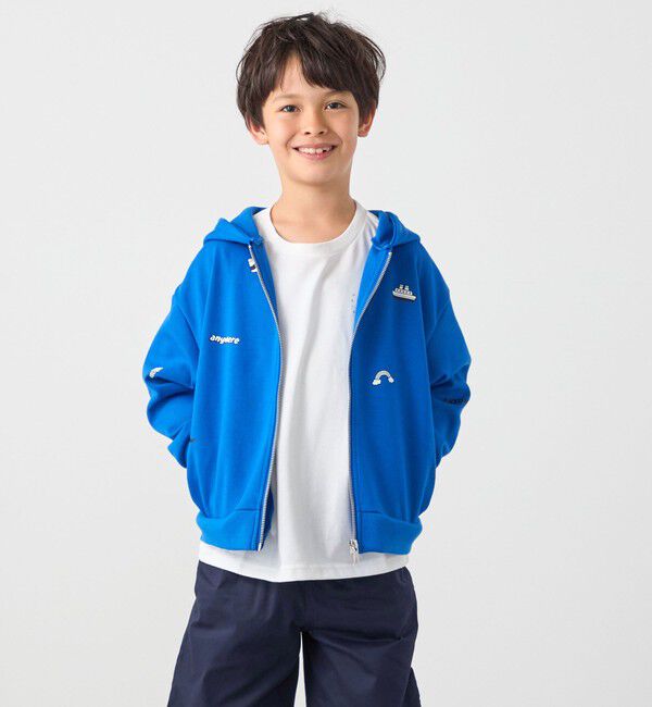 SHIPS any「SHIPS any:〈洗濯機可能〉ポンチ デザイン ジップ パーカー <KIDS>」|パーカー|ブルー
