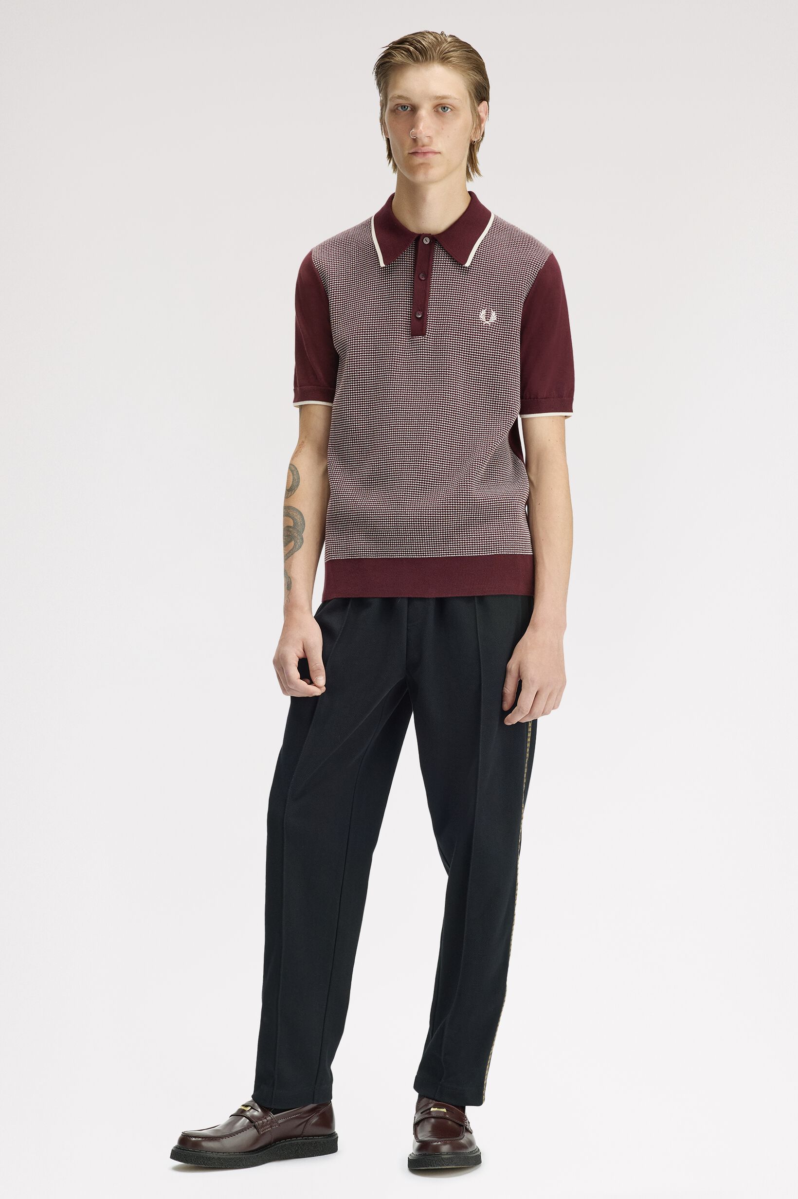 FRED PERRY 「Tonic Waffle Knitted Shirt トニックワッフルニットポロシャツ」|ポロシャツ|