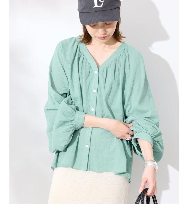 SLOBE IENA「《シリーズあり》コットン楊柳 ボリュームブラウス」|シャツ・ブラウス|
