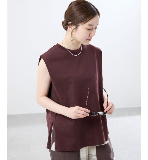 IENA「《予約》マーセライズ ノースリTシャツ」|Tシャツ・カットソー|ブラウン
