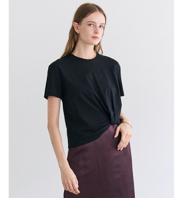 BEIGE,「CERUSSITE / フォルムタック ドレープTシャツ」|Tシャツ・カットソー|Black