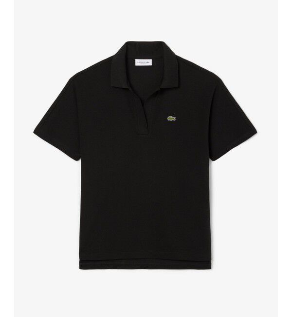 LACOSTE「サイドスリット スキッパーネック ドレープポロシャツ」|ポロシャツ|